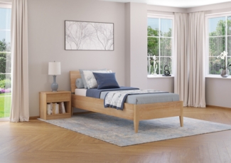 Ehebett Massivholzbett metallfrei Zirbe massiv 200x200 mit wählbaren Zubehör V-60.95-20ohne Zubehör