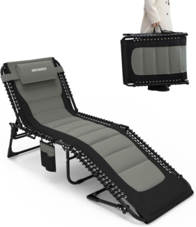 Sonnenliege Klappbar 5-fach Verstellbar Gartenliege Outdoor Campingbett 190x59CM