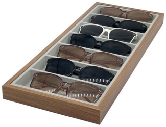 mixed24 Schmuckkasten Holz Vorlagebrett für 7 Brillen