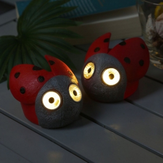 MARELIDA LED Dekofigur LED Solar Marienkäfer Gartenfigur Solarleuchte Garten Balkon 2 Stück, LED Classic, warmweiß (2100K bis 3000K)