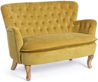 Bizzotto Sofa 2-Sitzer Sofa Orlins in Samt-Optik, Gelb