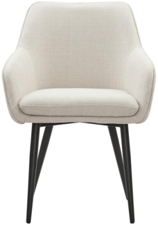 Esszimmerstuhl 60 x 61 x 85 cm Polyester Metall Weiß Schwarz