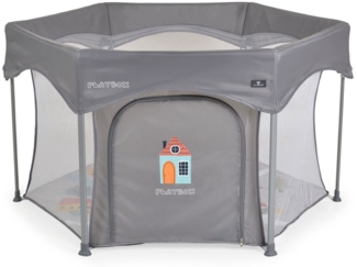 Cangaroo Laufstall Playbox klappbar Matratze Tragetasche Öffnung Reiselaufstall grau