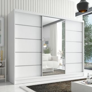 A&J MöbelLand GmbH Schiebetürenschrank AURI 1 mit 3 Schubladen und Spiegel