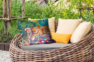 MuchoWow Dekokissen Leopard - Bunt - Tropisch, Outdoor-Dekorationskissen, Kissen, Kissenbezug, 50x30 cm
