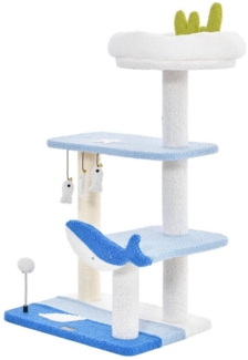 KOMFOTTEU Kratzbaum, 86 cm hoher mehrstufiger Katzenkratzbaum mit Sisalstämme