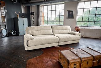KAWOLA Sofa CINE XXL-Sofa 3-Sitzer Cord cremeweiß 84 x 106 x 284 cm
