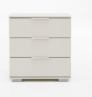Wimex Nachtkonsole Easy Plus (3 Schubladen, 1 St, moderne Optik, alufarbene Kantengriffe aus Metall, Füße in alufarben), 52x38x56cm weiß