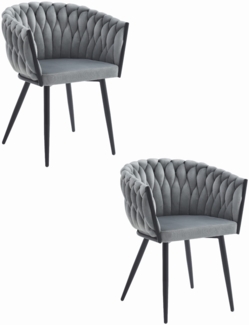 Valora MAYAN CHAIR Hellgrauer Samtbezug x2