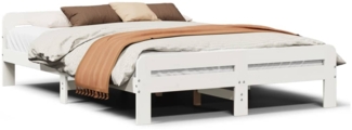 vidaXL Massivholzbett ohne Matratze Weiß 160x200 Kiefernholz 855467