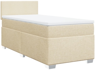 vidaXL Boxspringbett mit Matratze Creme 90x190 cm Stoff 3285741