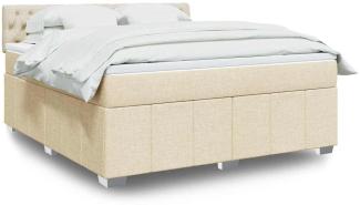 vidaXL Boxspringbett mit Matratze Creme 180x200 cm Stoff 3287159