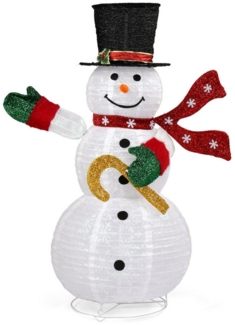 VINGLI LED Dekofigur Weihnachtsdeko aussen & innen, 90 LED fest integriert, Kaltweiß, Schneemann, Höhe ca. 120 cm