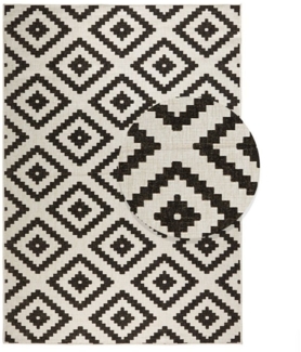 Teppich Boss Teppich Wendeteppich Malta Schwarz Creme In- & Outdoor, rechteckig
