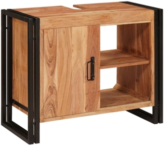 vidaXL Waschbeckenunterschrank mit Tür Massivholz Akazie und Eisen 4102773