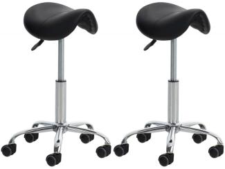 2er Set Arbeitshocker Reno Kunstleder (Farbe: schwarz)