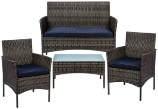 STILISTA® Lounge Set 4tlg. Polyrattan grau