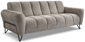 Beautysofa Sofa mit Metallbeine in schwarzer VOLARE, 3-Sitzer, viele Farbvarianten, ohne Schlaffunktion