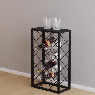 Weinregal Amasia aus Metall 68x40x22cm [en. casa]