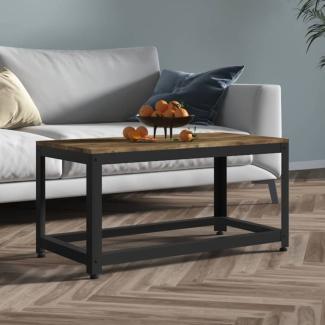 vidaXL Couchtisch Dunkelbraun und Schwarz 90x45x45 cm MDF und Eisen 286082
