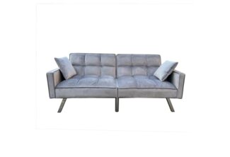 HTI-Living 2-Sitzer Sofa mit Schlaffunktion Brigga Grau, Stück 1 Teile, Funktionscouch inklusive 2 Zierkissen