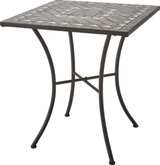 Siena Garden 'Como' Beistelltisch, Stahl, Matt Schwarz/Dunkelgrau, 71 x 64 x 64 cm