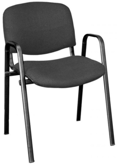 Besucherstuhl mit Armlehnen Stapelstuhl gepolstert Warteraumstühle Büromöbel stapelbar anthrazit/ dunkelgrau 220215