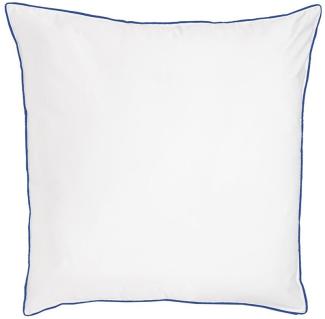 Traumschlaf Uni Kissenbezug White Collection Pipping|70x90 cm| dark-blue