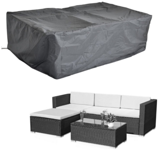 Feel2Home Gartenmöbel-Schutzhülle Schutzhülle 227x152x65 Schwarz Gartenmöbel Rattan Abdeckung Plane (Stück, 1-St, Schutzhülle), Witterungsbeständig