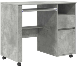 vidaXL Tisch mit Rädern Beton Grau 91 x 50 x 77 cm Holzwerkstoff 869533