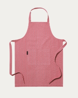 LINUM EMMA Schürze 70x90 cm, Verstellbarer Riemen, 100% Baumwolle, Abwaschbar, Rot