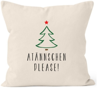 MoonWorks Dekokissen Kissenbezug Atännschen please! Weihnachts-Deko-Kissen Geschenk MoonWorks®