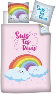 Rainbow Bettwäsche 140x200 cm – Bunter Bettbezug mit Kissenbezug aus 100% Polyester