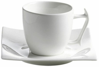 Tasse MOTION 200 ml mit Untertasse / Kaffeetasse / Teetasse / White Basics