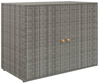 vidaXL Gartenschrank Grau 100x55,5x80 cm Poly Rattan 319869