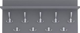 AKKE Garderobenhalter, VERTI Horizontaler Garderobe Aluminium Haken 2mm PVC Kantenumleimung