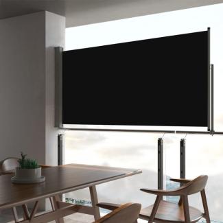 vidaXL Ausziehbare Seitenmarkise 80×300 cm Schwarz 48358