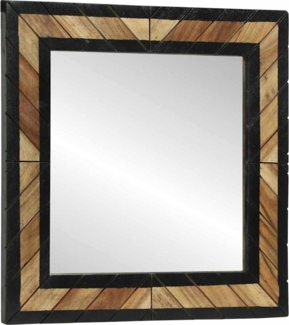 vidaXL Wandspiegel Schwarz und Braun 50 x 2 x 50 cm Massivholz Akazie 374116