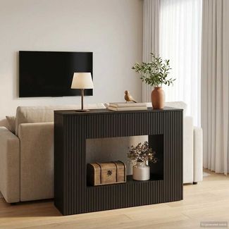 vidaXL Konsolentisch Gestreift Schwarz 101 x 29 x 74 cm Holzwerkstoff 899878