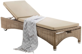 Destiny Gartenliege BOLIVAR LOW, Polyrattan, mit Rollen, 200x71x55 cm, verstellbar, ohne Polster