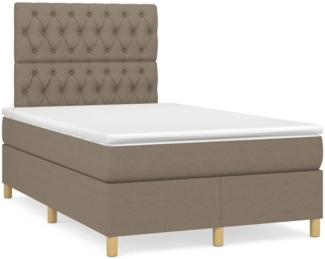 vidaXL Boxspringbett mit Matratze Taupe 120x190 cm Stoff 3269955