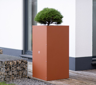 Herstera Garden Metall Pflanzkübel Cube | Rost | 50x50x100 cm