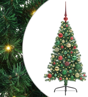 vidaXL Künstlicher vorbeleuchteter Weihnachtsbaum Grün 120 cm PVC 3396997