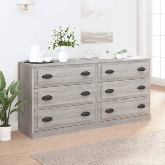 vidaXL Sideboards 2 Stk. Grau Sonoma Holzwerkstoff 3185245