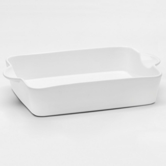 van Well Auflaufform Backform eckig, 35 x 22,5 x 7,5 cm, Porzellan, (1-St), weiß glänzend, spülmaschinen- und mikrowellengeeignet