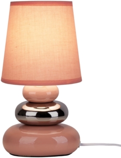 Tischlampe Wohnzimmer Tischleuchte Schlafzimmer Keramik Stoff Rosa 3045332