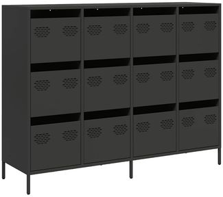 vidaXL Sideboard Schwarz 135x39x103,5 cm Kaltgewalzter Stahl 3307173
