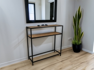 Konsolentisch AVELIN in Holzoptik und Schwarz, Breite 80cm
