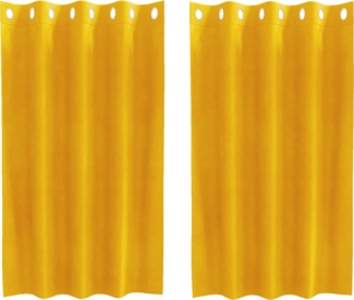 vidaXL Verdunkelungsvorhänge 2 pcs Senfgelb 140 x 140 cm Samt 4107268