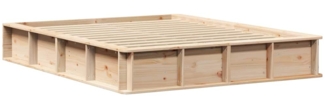 vidaXL Bettgestell mit Speicher Massives Kiefernholz 210 x 178 x 30 cm 3385709